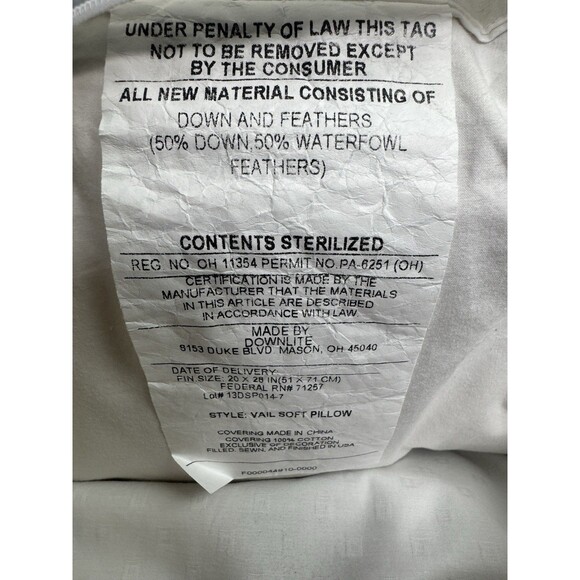 Charter Club Vail Soft Support Down & Feather Standard Pillow - Picture 4 of 5